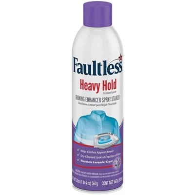Faultless Heavy Hold Ironing Enhancer Spray Starch Mountain Lavender Scent 20oz / 567g