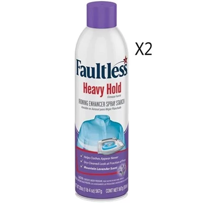 Faultless Heavy Hold Ironing Enhancer Spray Starch Mountain Lavender Scent 2 Packs