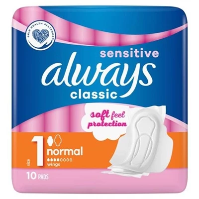 Always® Always Classic Sensitive 1 Normal 10 Pads