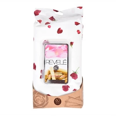Revele Rose Granati Sandalwood Makeup Remover Wipes 60 Sheets